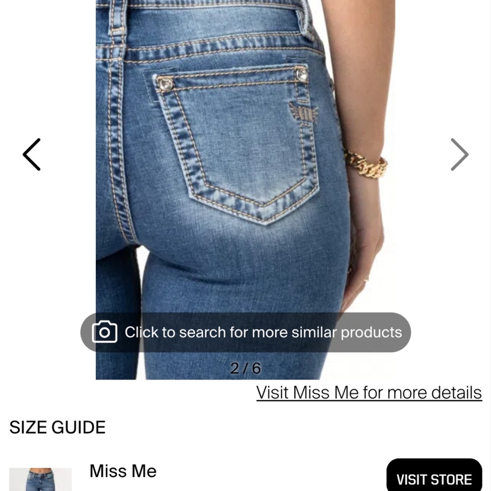 Miss Me Women's Medium Blue Skinny Jeans with Embellished Back Pocket